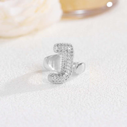 New 26 English letter rings fashionable chubby balloon letter rings with adjustable opening for women