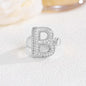 New 26 English letter rings fashionable chubby balloon letter rings with adjustable opening for women