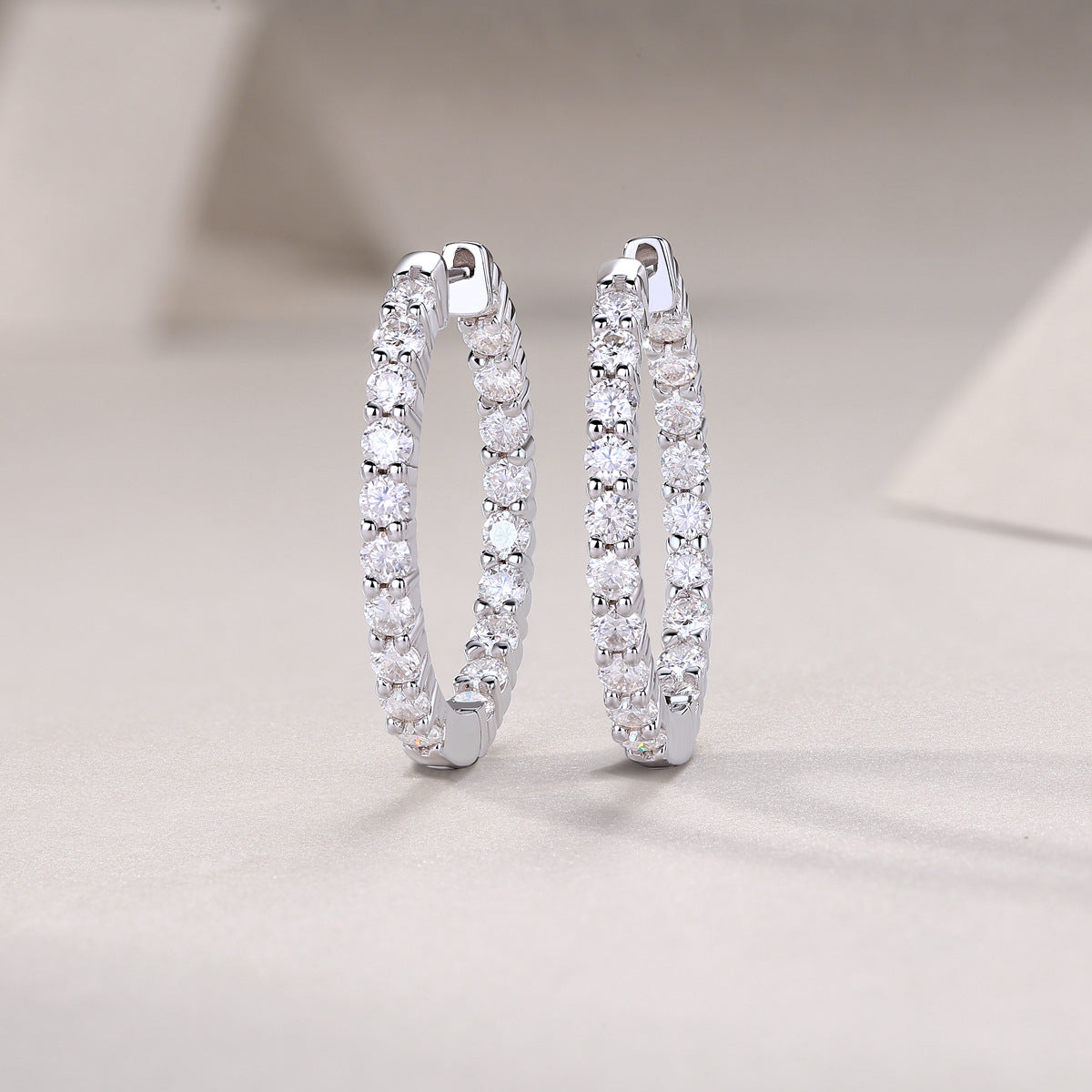 Cross-border S925 Silver Earrings Moissanite Studs New Hoop Earrings