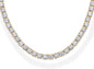 14K Gold Plated 3mm Simulated Diamond Tennis Necklace for Women | Sizes 15" and 18"