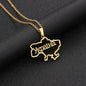 Hot selling creative world maps, national flags, necklaces, pendants,Women and men jewelry,tiktok shop