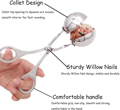 2pcs Stainless Steel Meatballs Maker TikTok Rice Ball Mold l Fried Pork Balls Household Tools Meatball Clip