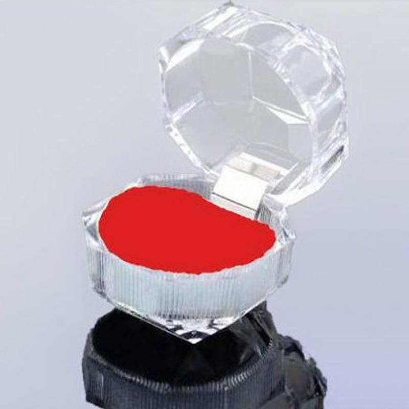 Flip Transparent Crystal Box Small Octagonal Rings Ear Studs Packing Box Acrylic Jewelry Accessories Jewellery Storage Box