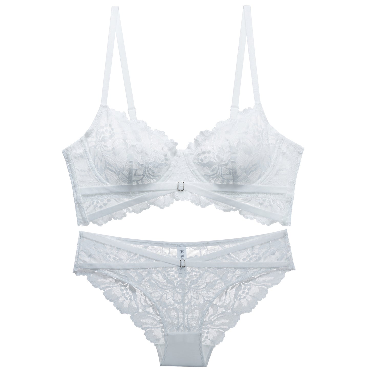 French underwear women's sexy breathable ultra-thin lace closed breast bra set gathered comfortable big breasts show small bra