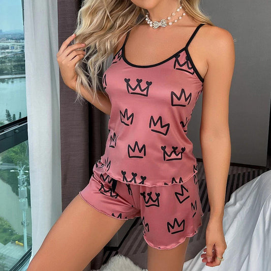 New plus size women's printed cami nightdress-lightweight casual loungewear! Flowy thin fabric for curvy girls
