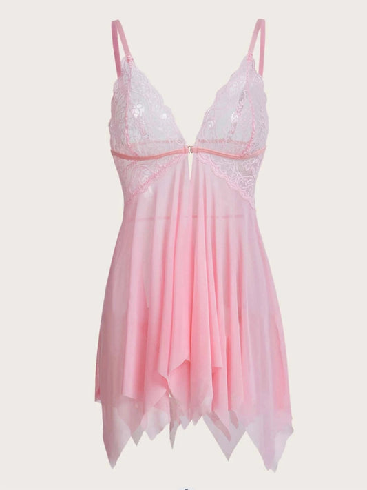 Sexy Lace Nightgown & Thong Set - 2-Piece Sleepwear for Women