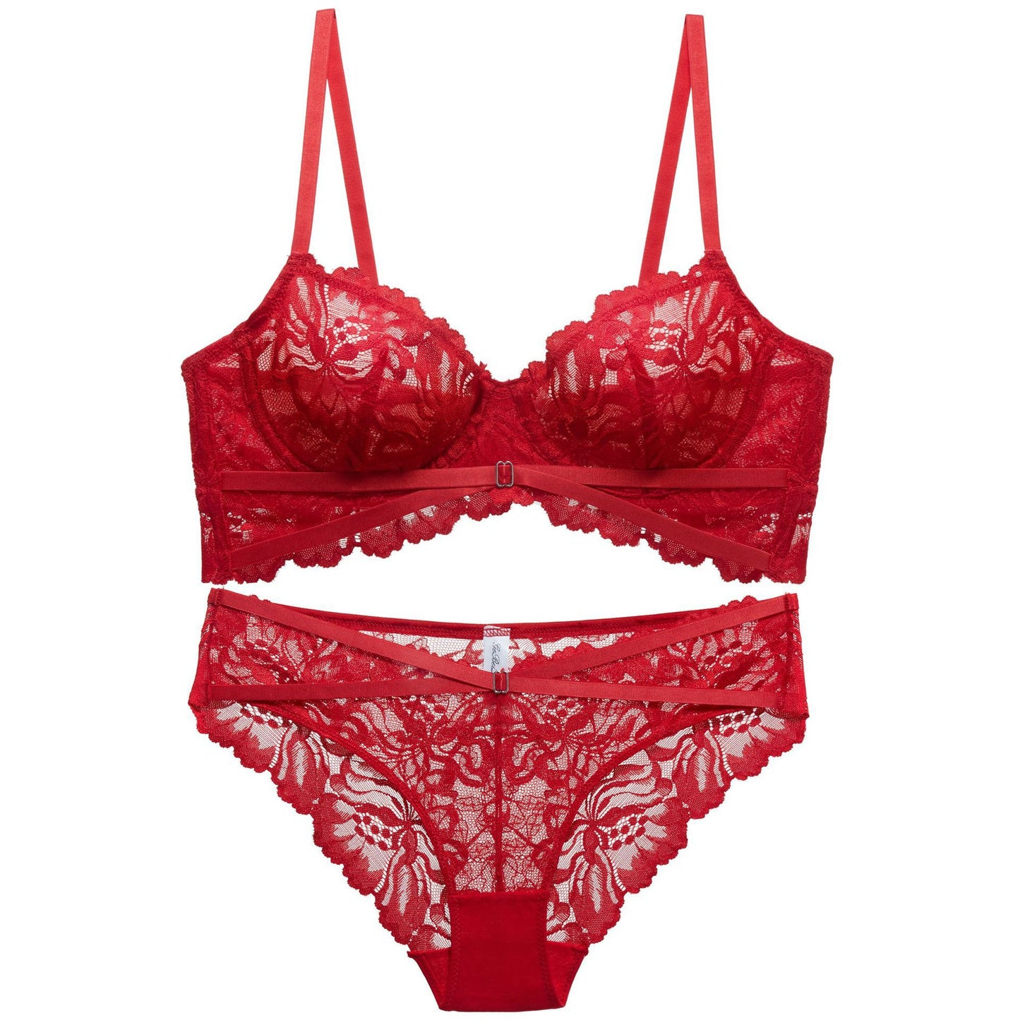 French underwear women's sexy breathable ultra-thin lace closed breast bra set gathered comfortable big breasts show small bra