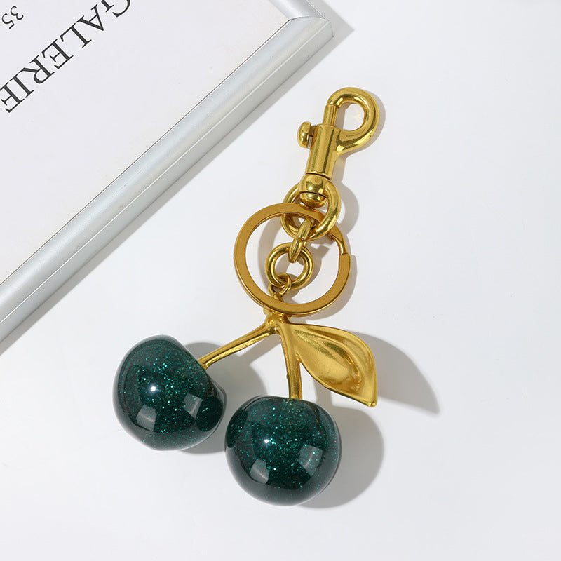 Cute Cherry Design Keychain, Fashionable Alloy Keychain for Women & Girls, Trendy All-match & Exquisite Keychain for Birthday Gift