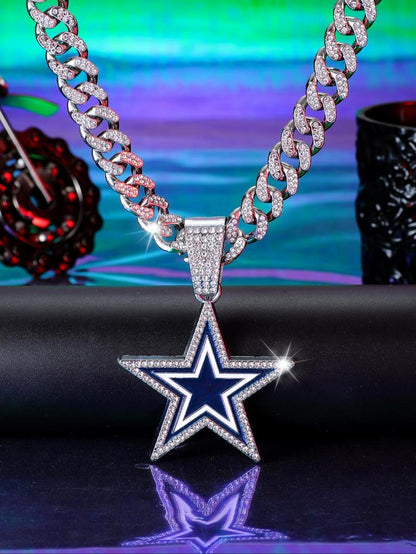 Rhinestone Decor Star Design Pendant Necklace for Women & Men, Jewelry for Party, Daily Clothing Decor, Jewelry for Birthday Gift, Fall Outfits, Fall Freshness