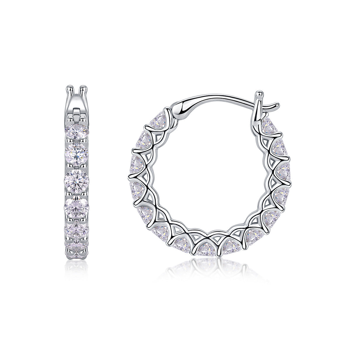 S925 Earrings Moissanite New Hoop Earrings