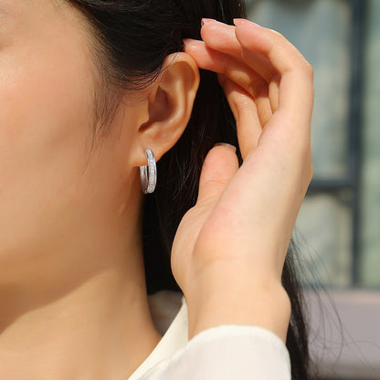 S925 Morning Light Earrings Moissanite Hoop Earrings