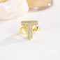 New 26 English letter rings fashionable chubby balloon letter rings with adjustable opening for women