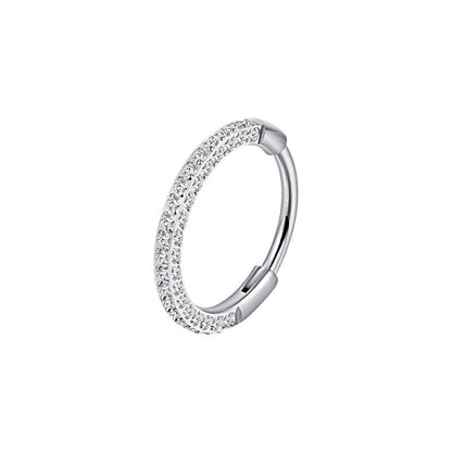 Titanium Triple Sided Micro Gem Hinged Nose Hoop Beauty Mark Jewelry