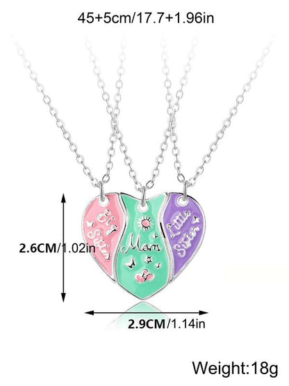 Women's Elegant Heart Charm Pendant Necklaces, 2 Counts/set Fashion Matching Necklaces for Mother & Daughter for Party, Daily Decor, Trendy All-match Exquisite Jewelry As Birthday Gift