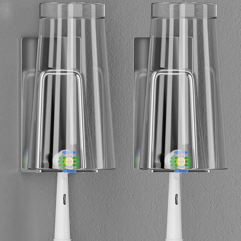 Electric Toothbrush Holders for Bathroom, GIAVGIAV Electric Toothbrush Organizer, Bathrooms Toothbrush Storage for Shower Space-Saving, Mirror Toothbrush Holder Wall Mounted, Stainless Steel 304