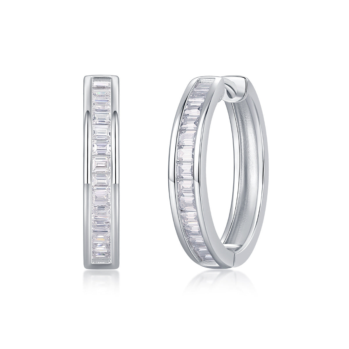 S925 Morning Light Earrings Moissanite Hoop Earrings