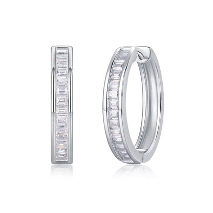 S925 Morning Light Earrings Moissanite Hoop Earrings
