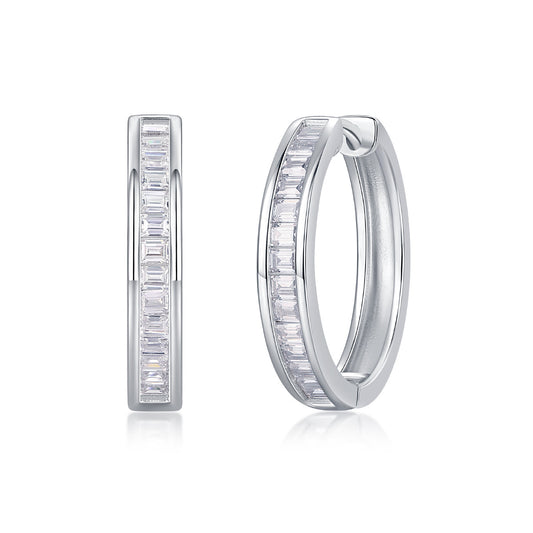 S925 Morning Light Earrings Moissanite Hoop Earrings