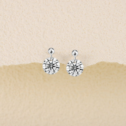 Minimalist Elegant Hypoallergenic Earrings Autumn Winter High-end Versatile Commuting 925 Silver Moissanite Earrings