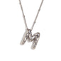 Letter Necklace Balloon Initial Necklaces for Women Girls Dainty Alphabet Pendant   Puffy Name Personalized Jewelry Gift Fashion Personality Jewelry For Girls Plated Gold Bubble Letter Necklace