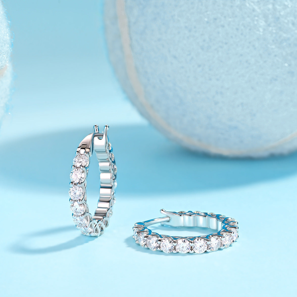 S925 Earrings Moissanite New Hoop Earrings