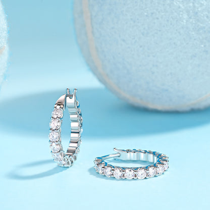 S925 Earrings Moissanite New Hoop Earrings