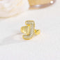 New 26 English letter rings fashionable chubby balloon letter rings with adjustable opening for women