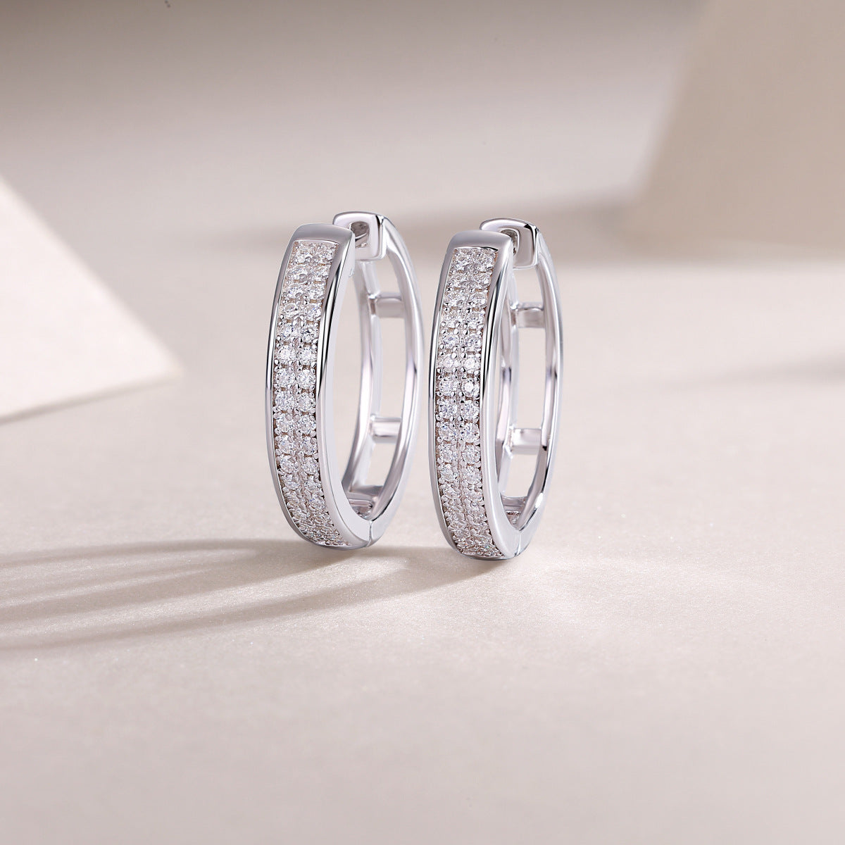 S925 Firefly Light Earrings Moissanite Hoop Earrings