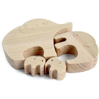 ASkinds 1Set Wooden Elephant Family Ornament Desktop Elephant Mother Child Decoration Elephants Collectible Figurines for Home Office Bedroom Living Room