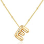 Letter Necklace Balloon Initial Necklaces for Women Girls Dainty Alphabet Pendant   Puffy Name Personalized Jewelry Gift Fashion Personality Jewelry For Girls Plated Gold Bubble Letter Necklace