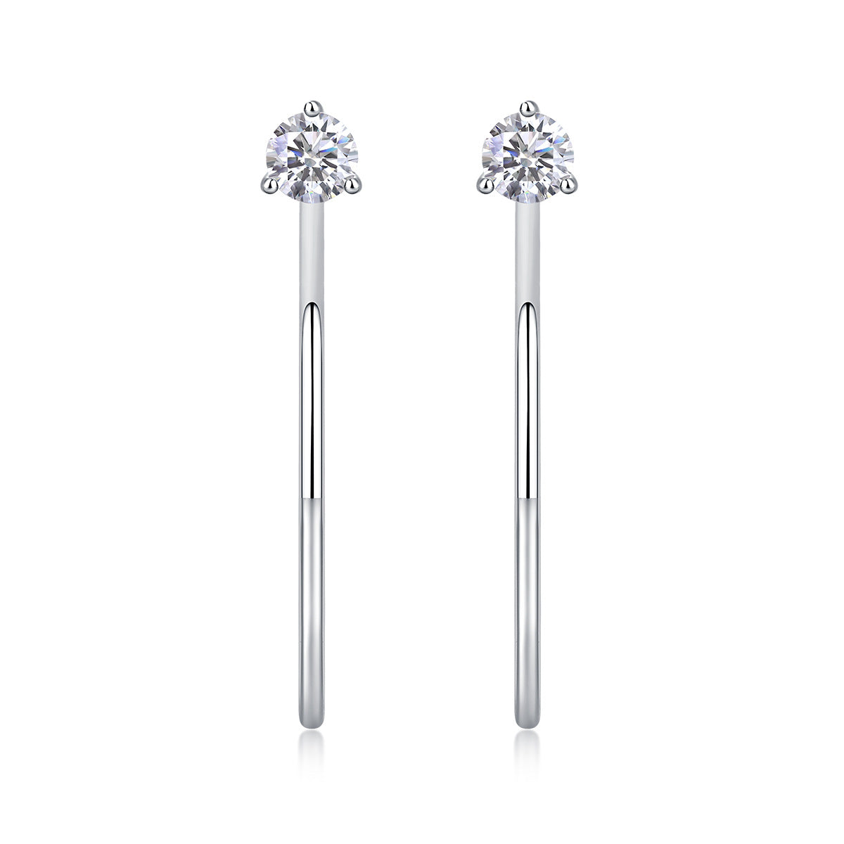 S925 Silver Graceful Afternoon Hoop Earrings with Moissanite New Style Earrings
