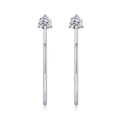 S925 Silver Graceful Afternoon Hoop Earrings with Moissanite New Style Earrings