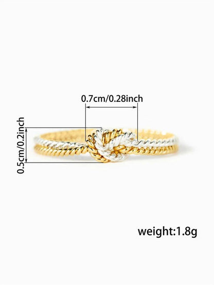 Women's Simple Knot Design Ring, Promise Ring Jewelry for Party, Daily, Trendy All-match & Exquisite Jewelry for Birthday Gift, for Fall