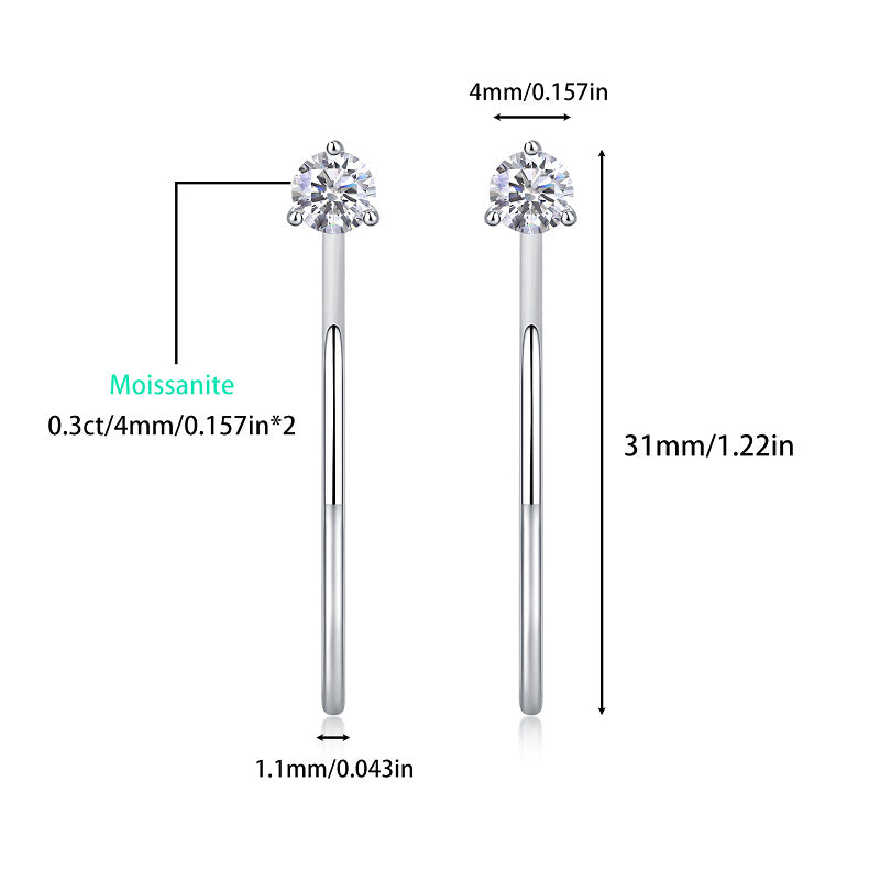 S925 Silver Graceful Afternoon Hoop Earrings with Moissanite New Style Earrings