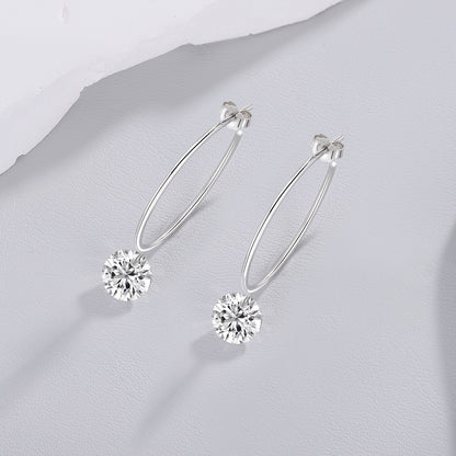 S925 Hoop Earrings Moissanite New Style Earrings