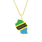 Hot selling creative world maps, national flags, necklaces, pendants,Women and men jewelry,tiktok shop