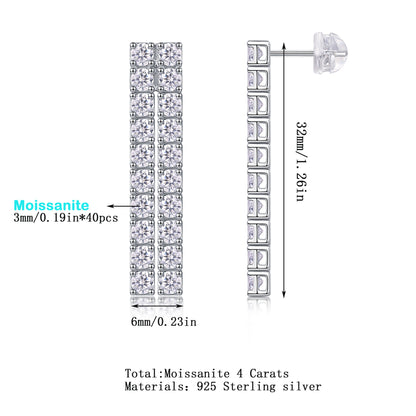 Luxury Moissanite Tassel Earrings for Women High-end S925 Earrings