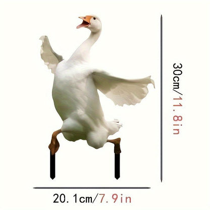 A Cute Goose Acrylic Garden Stake Lawn Bonsai Decoration Floor Outlet Flowerpot Embellishment Beautification Props