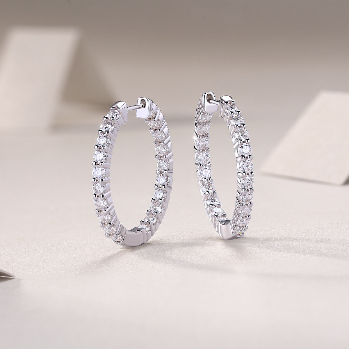 Cross-border S925 Silver Earrings Moissanite Studs New Hoop Earrings