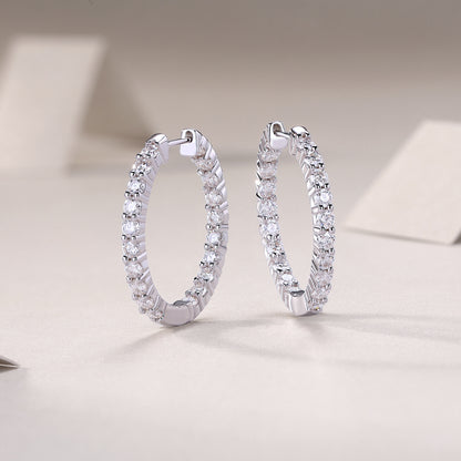 Cross-border S925 Silver Earrings Moissanite Studs New Hoop Earrings