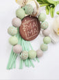 Women's Spring Colorblock Beaded & Tassel Decor Keychain, Boho Style Summer Vacation Wristlet Keychain, Personalized Cute Accessories, Unique Holiday Gift for Friends, Fall Outfits, Fall Freshness, for Fall