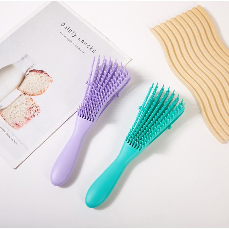 Eight-Claw Comb Hair Massage Straight Comb Shampoo and Smooth Hair Eight-Claw Vent Comb Tied-up Hair Modeling Big Curved Comb Haircare Heatless