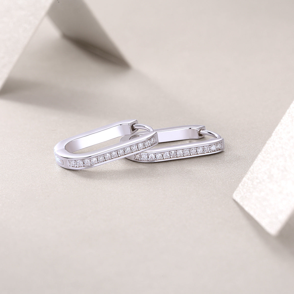 S925 Moissanite U-Shaped Ear Ring Women's High-Grade Sense Does