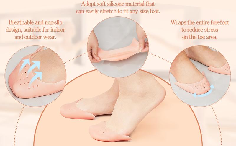 6 Pcs Toe Covers Toe Protectors for Women Silicone Toe Pouches Gel Pads Pointe Shoes Protectors Gel Sock Pads Ballet Dance Toe Caps with Breathable Hole for Ball of Foot Metatarsal(Beige)