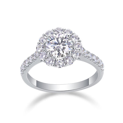 S925 Silver True Love Ring Moissanite Light Luxury Ring Cross-Border Amazon New Ring Women's Non-Fading