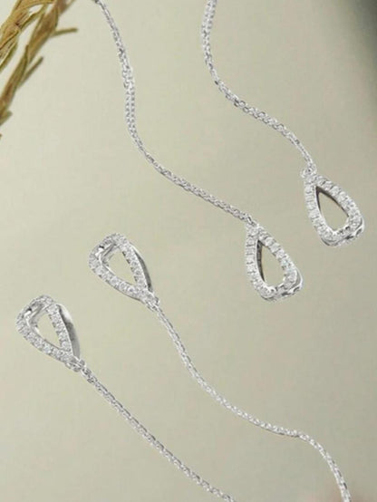 Water Drop Shaped Line Design Dangle Earrings (1 Pair), Fashionable Jewelry for Women, Temperament Jewelry for Party, Daily Clothing Decor for Birthday Gift