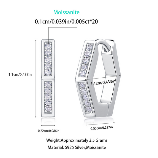S925 Silver Mood Earrings Moissanite New Hoop Earrings