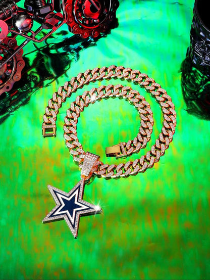 Rhinestone Decor Star Design Pendant Necklace for Women & Men, Jewelry for Party, Daily Clothing Decor, Jewelry for Birthday Gift, Fall Outfits, Fall Freshness