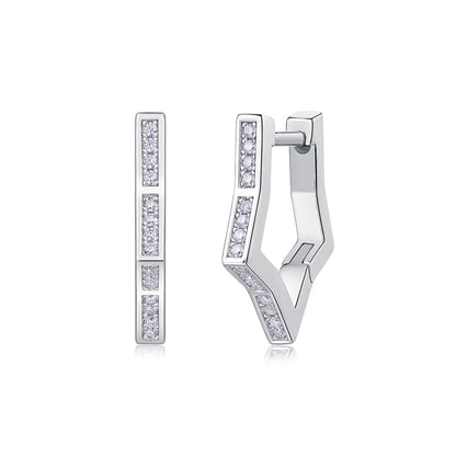 S925 Galaxy Wandering Earrings Moissanite New Hoop Earrings
