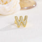 New 26 English letter rings fashionable chubby balloon letter rings with adjustable opening for women